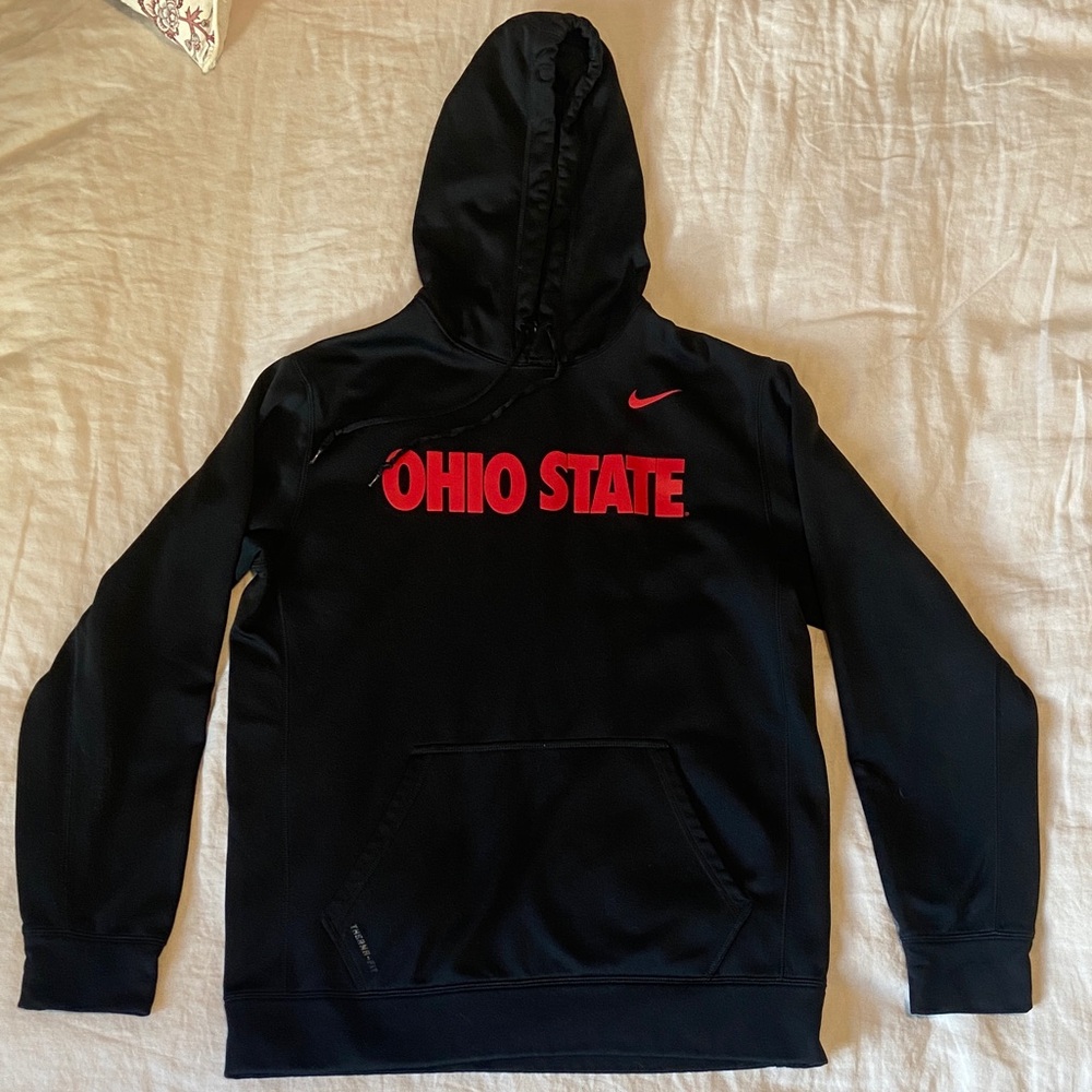 Nike Black Hoodie with Red Ohio State Chest Logo